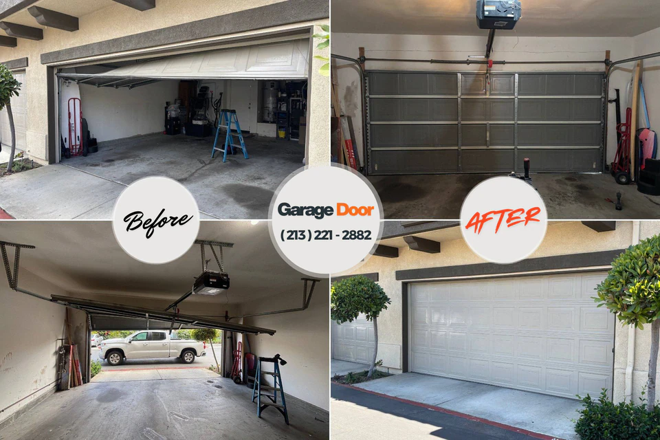 Before and after: garage door repair Sanford, FL
